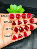 Garnet Rose Cut Fancy Polki - Code B79 to B93- Garnet Faceted Polki - AAA Quality- Best for Jewelry making- One Side Cutting