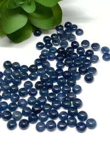 Blue Sapphire Cabochon 5 mm Size -Pack of 4 Pcs -AAA Quality Sapphire cabs • Natural Blue Sapphire • Sapphire Cabochon