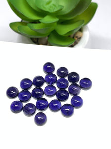 Iolite Round Cabochon 6 mm size -Pack of 2 Pcs- Dark Blue Color- AAA Quality  Natural Iolite Cabs -Iolite Loose Stones