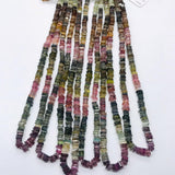 Multi Tourmaline Heishi 4.5M, Natural Tourmaline, Origin Africa, Tourmaline flat slice shape . Length 15"