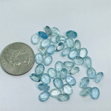 Aquamarine faceted 6X8MM Oval cabs,weight -6ct. pack of 6Pc, Blue Aquamarine cabochon , AAA Quality cabs