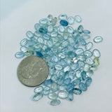 Aquamarine faceted 5X7MM Oval cabs,weight -3.5ct. pack of 5Pc, Blue Aquamarine cabochon , AAA Quality cabs