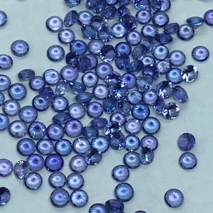 Tanzanite Faceted 4MM Round cabs, -Good Quality Natural Tanzanite Cut stone,Pack of 4 PCs.