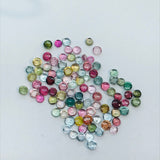 Tourmaline 3-3.5MM Multi Color Cabochon ,Tourmaline gemstone loose cabs , Tourmaline cabs , Pack of 8Pcs, AAA Quality