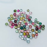 Tourmaline 3-3.5MM Multi Color Cabochon  ,Tourmaline gemstone loose cabs , Tourmaline cabs , Pack of 8Pcs, AAA Quality