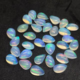 Ethiopian Opal 5X8MM Pear size Cabs Pack of 2 Pieces - AAA Quality, Opal Cabochon - Ethiopian Opal Pear Cabochon, code P-3