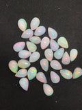 Ethiopian Opal 5X8MM Pear size Cabs Pack of 2 Pieces - AAA Quality, Opal Cabochon - Ethiopian Opal Pear Cabochon, code P-2