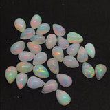 5 Pcs Ethiopian Opal 5X8MM Pear size Cabs Pack of 5 Pieces - AAA Quality, Opal Cabochon - Ethiopian Opal Pear Cabochon, code P-2
