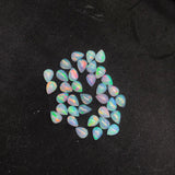 5 Pcs Ethiopian Opal 5X8MM  Pear size Cabs Pack of  Pieces - AAA Quality, Opal Cabochon - Ethiopian Opal Pear Cabochon, code P-1