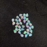 Ethiopian Opal 5X8MM Pear size Cabs Pack of 2 Pieces - AAA Quality, Opal Cabochon - Ethiopian Opal Pear Cabochon, code P-1