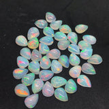 Ethiopian Opal 5X8MM Pear size Cabs Pack of 2 Pieces - AAA Quality, Opal Cabochon - Ethiopian Opal Pear Cabochon, code P-2