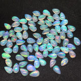 4 Pcs Ethiopian Opal 5x8MM  Pear size Cabs Pack of 4 Pieces - AAA Quality, Opal Cabochon - Ethiopian Opal Pear Cabochon, code P-2