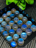 Labradorite Round Cabochon 10 mm Size Pack of 2 Pcs - AAAA Quality - Natural Labradorite Blue Flash cabs- Labradorite Loose Stone