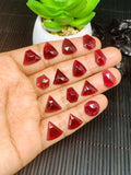 Garnet Rose Cut Fancy Polki - Code B49- B63  Garnet Faceted Polki -  AAA Quality- Best for Jewelry making- One Side Cutting