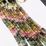 Multi Tourmaline Heishi 4.5M, Natural Tourmaline, Origin Africa, Tourmaline flat slice shape . Length 15"