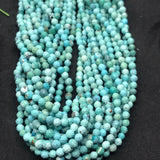 Turquoise Faceted 2.8MM,Round faceted shape . genuine Turquoise beads, Length 16" , Natural Blue American Turquoise