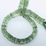 Prasiolite Heishi beads- 5 /7 mm Green Amethyst heishi shape, length 14" Smooth Heishi