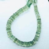 Prasiolite Heishi beads- 5 /7 mm Green Amethyst heishi shape, length 14" Smooth Heishi