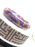 Charoite Bracelet 15x17-20 mm size- Code # C11-  Length 7.5 Inch- Charoite Rectangle Bracelet-  Origin Russia-  Charoite Jewelry