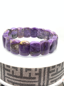 Charoite Bracelet 16x12 mm size- Code # A10 Length 7.5 Inch- Weight 43.1 gm  Natural Charoite Bracelet-  Origin Russia-