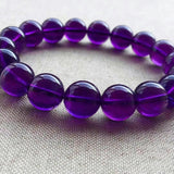 10MM Amethyst Bracelet AAAA Quality- Amethyst Round Beaded Bracelet 7.5 Inch Length-Natural Amethyst Jewelry - Bracelets