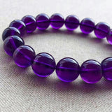 8MM Amethyst Bracelet AAAA Quality- Amethyst Round Beaded Bracelet 7.5 Inch Length-Natural Amethyst Jewelry - Bracelets