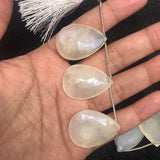 Chalcedony 32X22 MM Mystic Faceted Pear Briolettes, Chalcedony Briolettes- Length 8 inch , pack of 7 Pieces in strand.