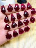 Garnet Rose Cut Fancy Polki - Code # C82-C100- Garnet Faceted Polki -  AAA Quality- Best for Jewelry making- One Side Cutting