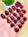 Garnet Rose Cut Fancy Polki - Code # C82-C100- Garnet Faceted Polki -  AAA Quality- Best for Jewelry making- One Side Cutting