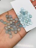 Aquamarine Cabochon 7x9 mm Pack of 2 Pcs - Code #A5- AAA Quality cabs- Natural Aquamarine Cabs