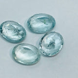 Aquamarine faceted 8X10MM Oval ,weight -5ct. pack of 2Pc, Blue Aquamarine cabochon ,