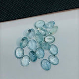 Aquamarine faceted 6X8MM oval cabs, weight -8ct. pack of 2Pc, Blue Aquamarine cabochon , AAA Quality cabs