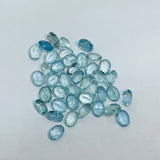 Aquamarine faceted 5X7MM Oval cabs,weight -3.5ct. pack of 5Pc, Blue Aquamarine cabochon , AAA Quality cabs