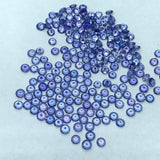 Tanzanite Faceted 4MM Round cabs, -Good Quality Natural Tanzanite Cut stone,Pack of 4 PCs.