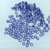 2Pc Tanzanite 4MM Faceted Round cabs, -Good Quality Natural Tanzanite Cut stone,Pack of 2 PCs.