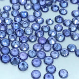 2Pc Tanzanite 4MM Faceted Round cabs, -Good Quality Natural Tanzanite Cut stone,Pack of 2 PCs.