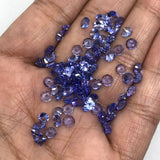 4Pc Tanzanite 3MM Faceted Round cabs, -Good Quality Natural Tanzanite Cut stone,Pack of 4 PCs.