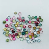 Tourmaline 3-3.5MM Multi Color Cabochon  ,Tourmaline gemstone loose cabs , Tourmaline cabs , Pack of 8Pcs, AAA Quality