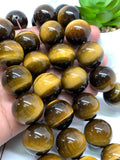 Tiger Eye Round Beads 20mm size Length 40 cm  - Yellow tiger Eye  -AAA Quality and Natural Tiger Eye