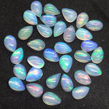 Ethiopian Opal 5X8MM Pear size Cabs Pack of 2 Pieces - AAA Quality, Opal Cabochon - Ethiopian Opal Pear Cabochon, code P-3