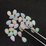 Ethiopian Opal 5X8MM  Pear size Cabs Pack of 2 Pieces - AAA Quality, Opal Cabochon - Ethiopian Opal Pear Cabochon, code P-2