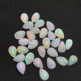 5 Pcs Ethiopian Opal 5X8MM Pear size Cabs Pack of 5 Pieces - AAA Quality, Opal Cabochon - Ethiopian Opal Pear Cabochon, code P-2