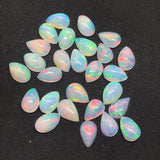 5 Pcs Ethiopian Opal 5X7MM  Pear size Cabs Pack of 5 Pieces - AAA Quality, Opal Cabochon - Ethiopian Opal Pear Cabochon, code P-1