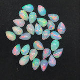 5 Pcs Ethiopian Opal 5X7MM Pear size Cabs Pack of 5 Pieces - AAA Quality, Opal Cabochon - Ethiopian Opal Pear Cabochon, code P-1