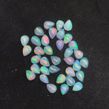 5 Pcs Ethiopian Opal 5X8MM  Pear size Cabs Pack of  Pieces - AAA Quality, Opal Cabochon - Ethiopian Opal Pear Cabochon, code P-1