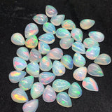 Ethiopian Opal 5X8MM Pear size Cabs Pack of 2 Pieces - AAA Quality, Opal Cabochon - Ethiopian Opal Pear Cabochon, code P-2