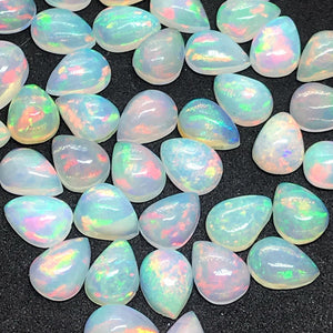 5 Pcs Ethiopian Opal 6X4MM Pear size Cabs - AAA Quality, Opal Cabochon - Ethiopian Opal Pear Cabochon