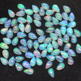 4 Pcs Ethiopian Opal 5x8MM  Pear size Cabs Pack of 4 Pieces - AAA Quality, Opal Cabochon - Ethiopian Opal Pear Cabochon, code P-2