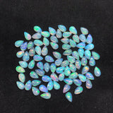 4 Pcs Ethiopian Opal 5x8MM  Pear size Cabs Pack of 4 Pieces - AAA Quality, Opal Cabochon - Ethiopian Opal Pear Cabochon, code P-2