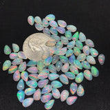 Ethiopian Opal 5x8MM  Pear size Cabs Pack of 5 Pieces - AAA Quality, Opal Cabochon - Ethiopian Opal Pear Cabochon.